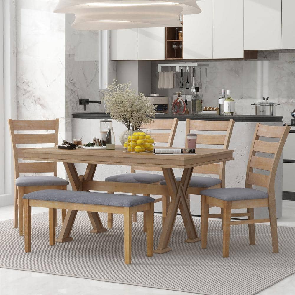 Reviews for Harper & Bright Designs Retro 6Piece Natural Wood Wash