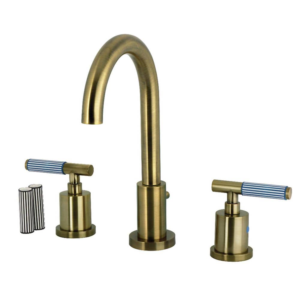 Verona 8 in. Widespread 2-Handle Bathroom Faucet in Antique Brass price history on PriceWatchPro