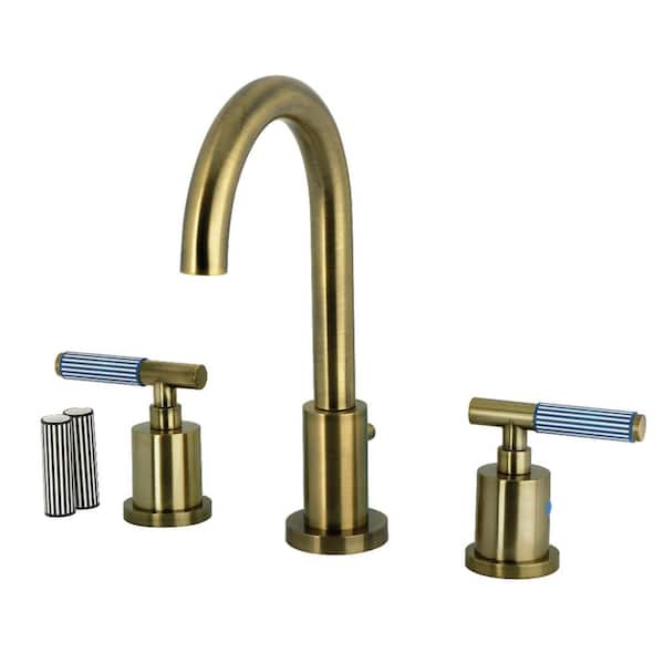 Verona 8 in. Widespread 2-Handle Bathroom Faucet in Antique Brass