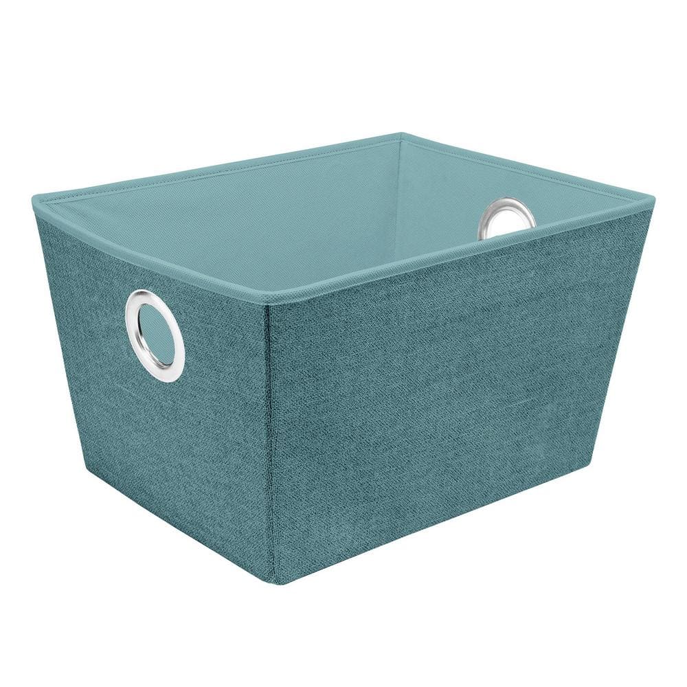 Simplify 13 in. D x 7 in. H x 10 in. W Dusty Blue Fabric Cube Storage