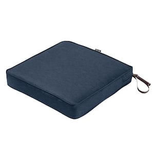 Montlake Heather Indigo Blue 17 in. W x 17 in. D x 3 in. Thick Square Outdoor Seat Cushion