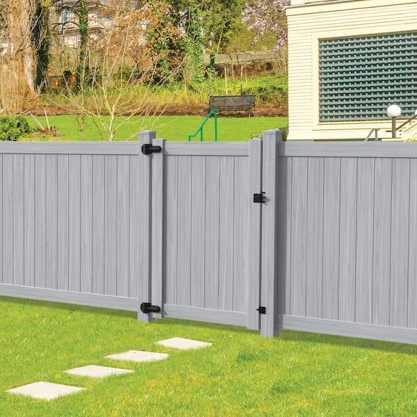 Barrette Outdoor Living Bryce 4 ft. x 6 ft. Driftwood Gray Vinyl Fence Gate