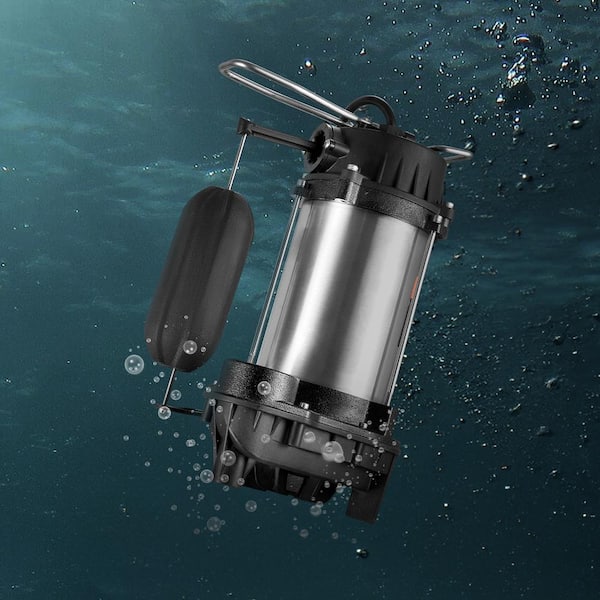 0.75HP Submersible Sewage Pump with 10 ft. Power Cord and Automatic Float Switch for Clean Flooded Yard