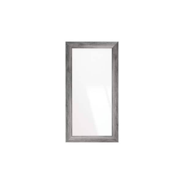 BrandtWorks 25.5 in. W x 48.5 in. H Dark Gray Barnwood Framed Wall Mirror