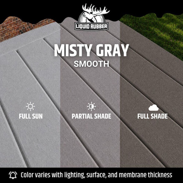 Polyurethane Deck Coating 4 Gal. 10x Stronger than Paint - Sealant for Pool Decks, Patios, Porches - Smooth Misty Gray