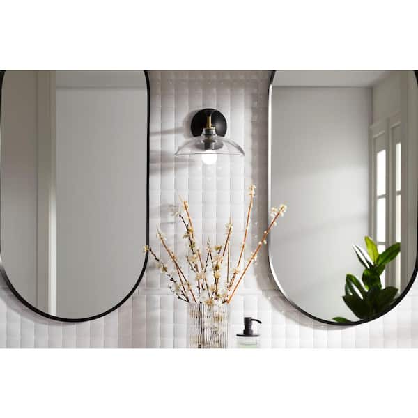 KOHLER Tone 1 Light Flush Mount with Domed Glass Shade, Polished Nickel