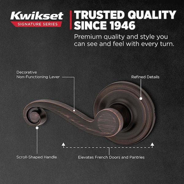 Kwikset Lido Venetian Bronze Left-Handed Half-Dummy Door Handle