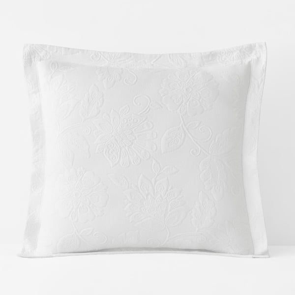 Putnam Matelasse White Cotton Single Euro Sham