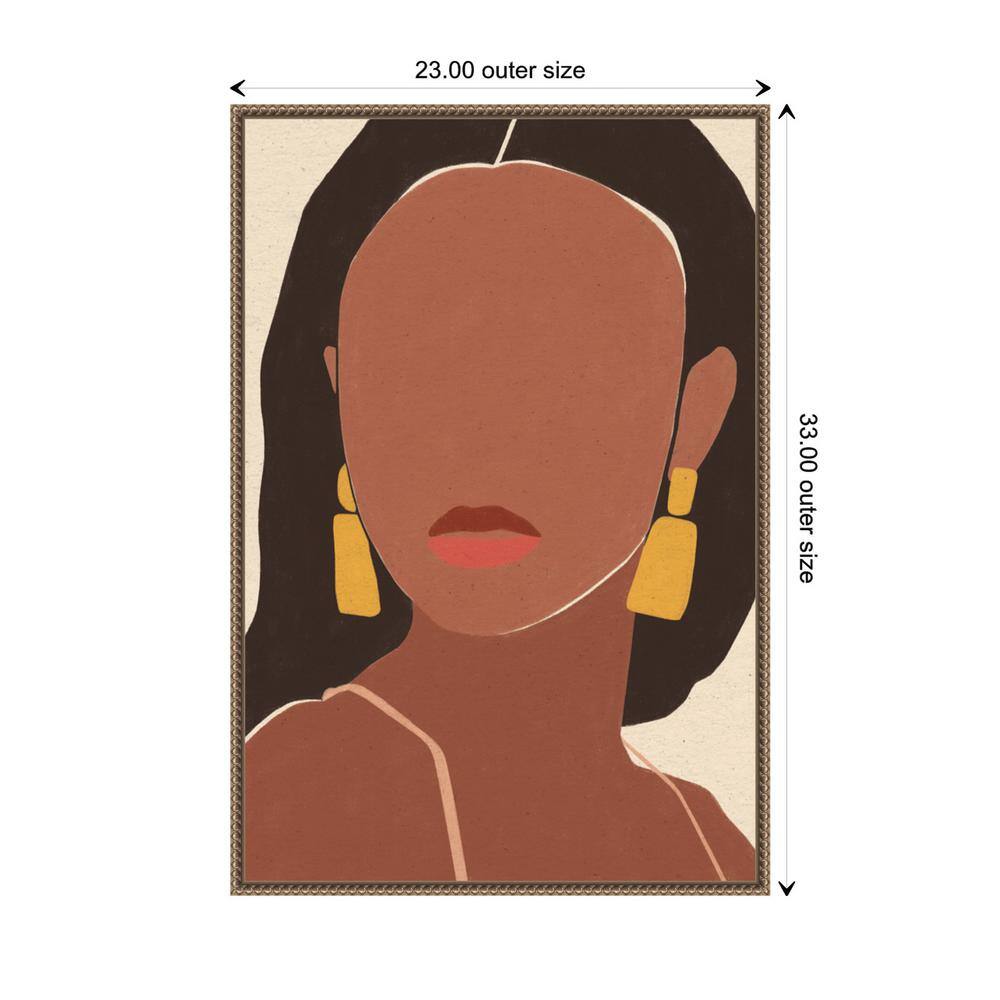 Sun Kissed Woman II Beaded Bronze Framed Canvas Wall Art