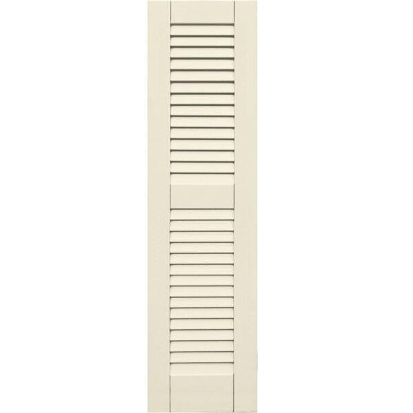 Winworks Wood Composite 12 in. x 45 in. Louvered Shutters Pair #651 Primed/Paintable