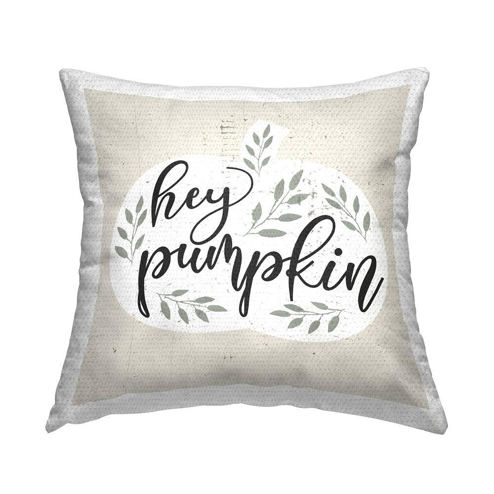 Hey Pumpkin Charming Botanical Silhouette Foliage Beige Square Outdoor Throw Pillow price history on PriceWatchPro