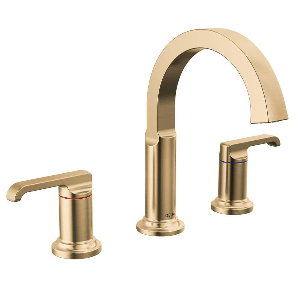 Delta Tetra 8 in. Widespread Double-Handle Bathroom Faucet in Lumicoat Champagne Bronze -  35588-CZ-PR-DST