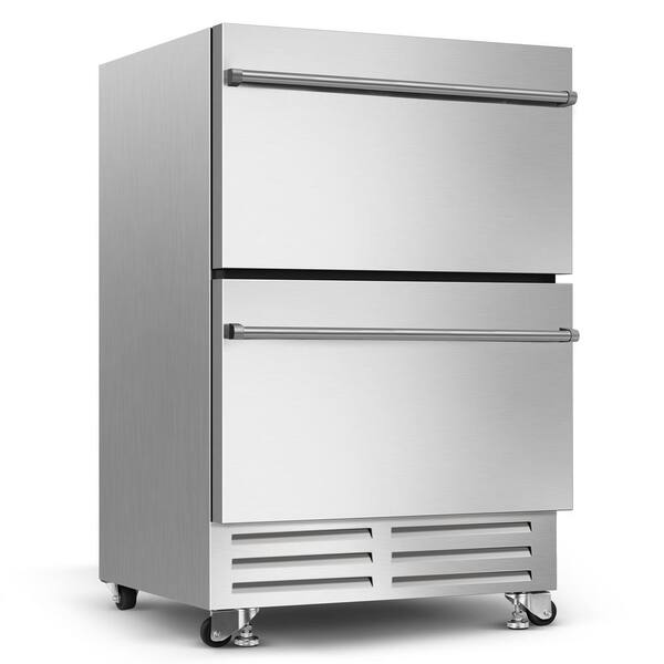 Gilati 23.4 in. 4.9 cu.ft. Double Drawer Fridge Weatherproof Outdoor ...