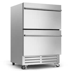 23.4 in. Single Zone 190-Cans Freestanding/Built-in Outdoor Under Counter Drawer Beverage Fridge in Stainless Steel