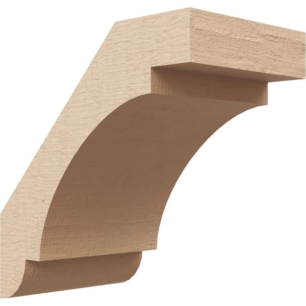 Ekena Millwork 5 in. x 8 in. x 8 in. Aspen Rough Cedar Woodgrain Timberthane Polyurethane Knee Brace, Primed