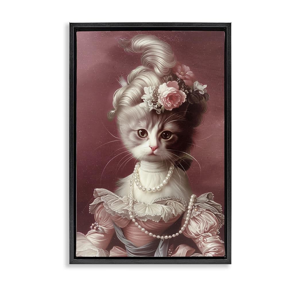 Your Catness Historical Portrait by Annabelle Hall 1 Piece Black Floater Frame Animal Graphic Art Print 25 in. x 17 in. price history on PriceWatchPro