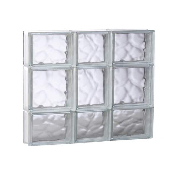 Clearly Secure 21.25 in. x 19.25 in. x 3.125 in. Frameless Wave Pattern Non-Vented Glass Block Window