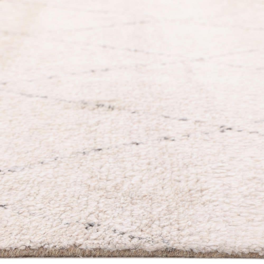Ivory Wool-Viscose Blend Hand-Knotted Moroccan Shag Rug - 8' x 10'