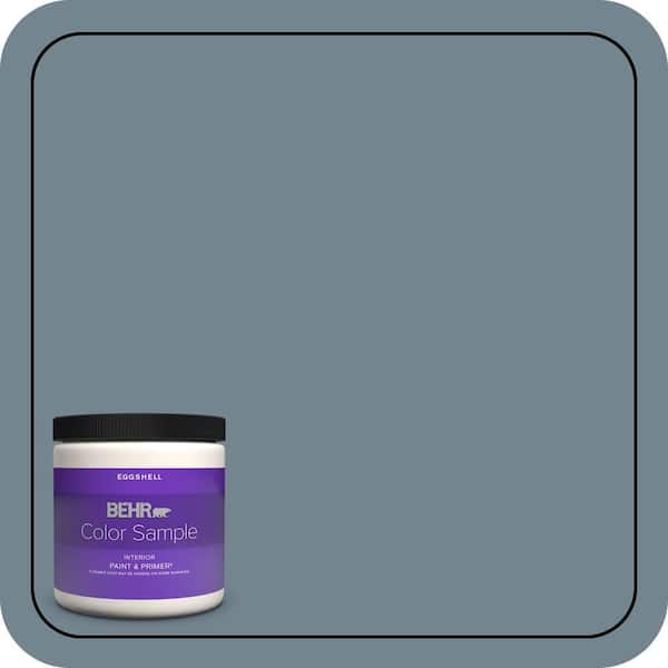 BEHR PREMIUM PLUS 8 oz. #N480-5 Adirondack Blue Eggshell Enamel Interior Paint & Primer Color Sample
