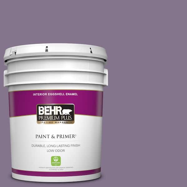 BEHR PREMIUM PLUS 5 gal. #S100-5 Purple Potion Eggshell Enamel Low Odor Interior Paint & Primer