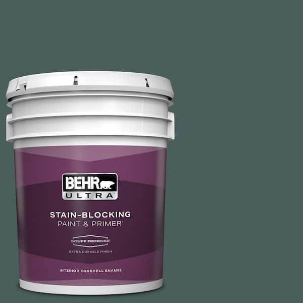 BEHR ULTRA 5 gal. #490F-7 Jungle Green Extra Durable Eggshell Enamel Interior Paint & Primer