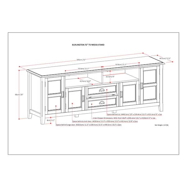 72 Tv Dimensions In Mm