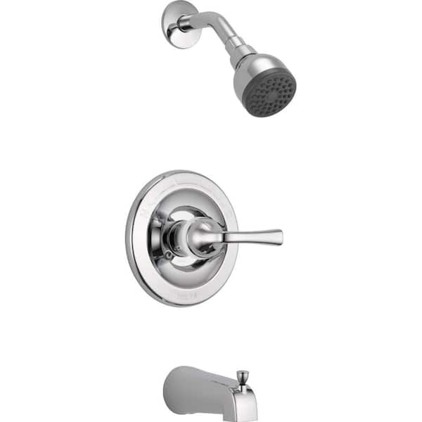Delta Foundations Single-Handle 1-Spray Tub and Shower Faucet in Brushed Nickel (Valve Included)