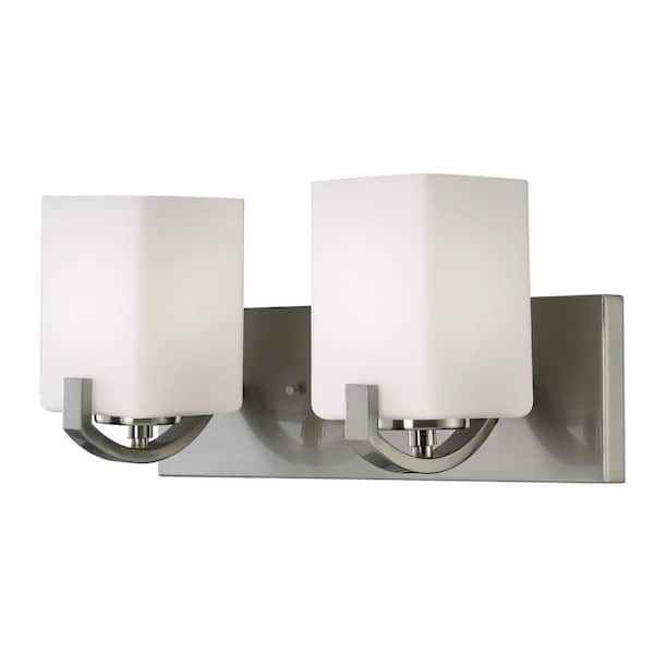 CANARM Palmer 2-Light Brushed Nickel Bath Light