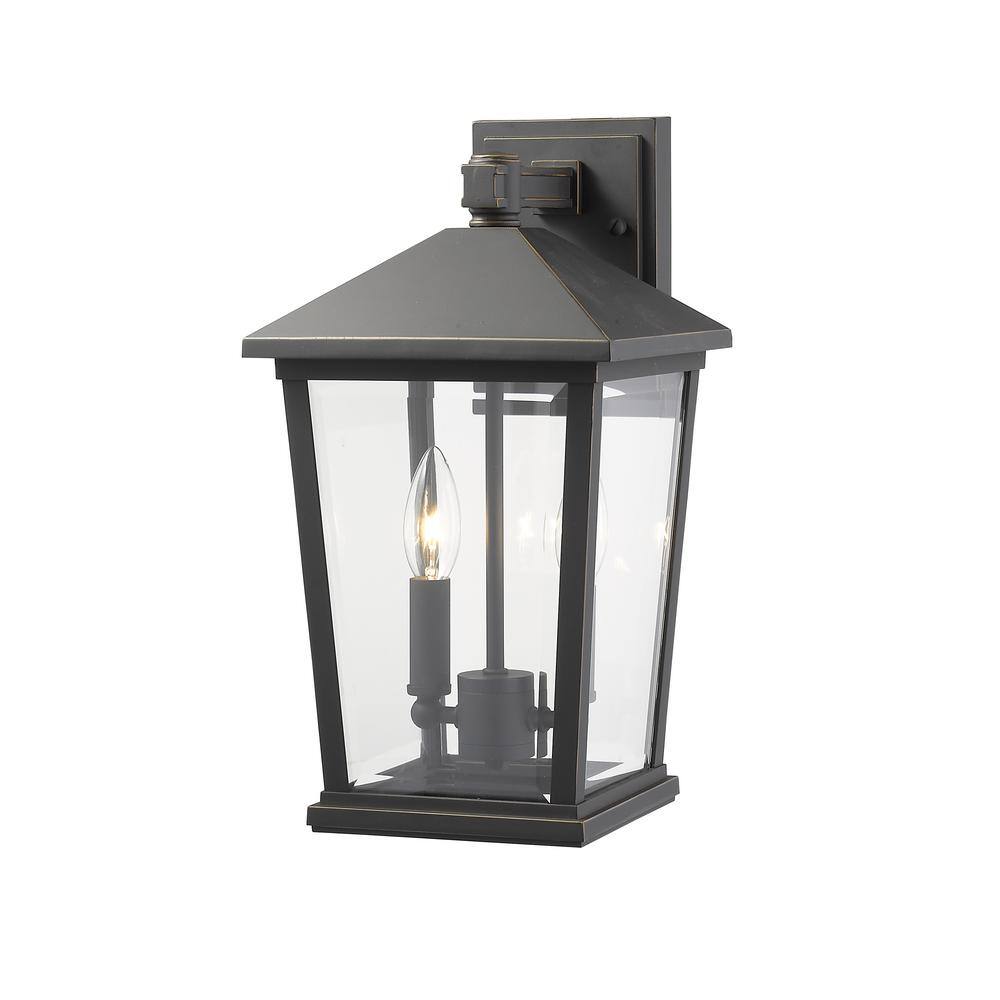 Oil Rubbed Bronze Dimmable Outdoor Wall Sconce with Clear Glass