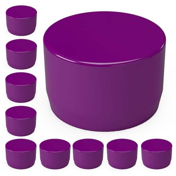 1/2 in. Furniture Grade PVC External Flat End Cap in Purple (10-Pack)