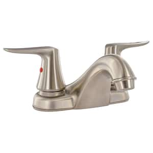 Faucet 4 in. Deck Lav Brushed Nickel 2-Lever Handle