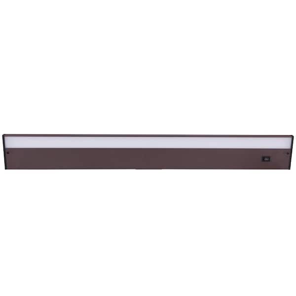 30 in. Hardwired/Plug-in Bronze Finish Dimmable Warm White Integrated LED Linkable Under Cabinet Light