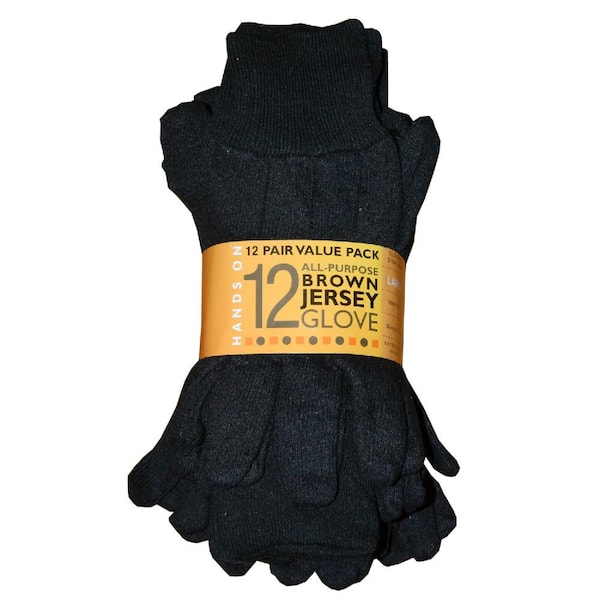 Brown Jersey Gloves (12 pair or 1 Dozen)