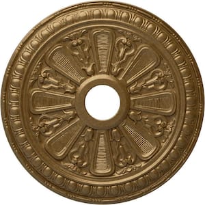 1 in. x 23-1/2 in. x 23-1/2 in. Polyurethane Bristol Ceiling Medallion, Pale Gold