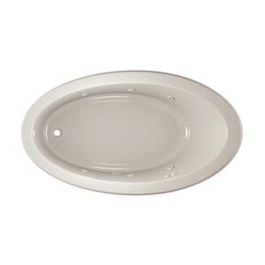 SIGNATURE 66 in. x 38 in. Oval Whirlpool Bathtub with Left Drain in Oyster