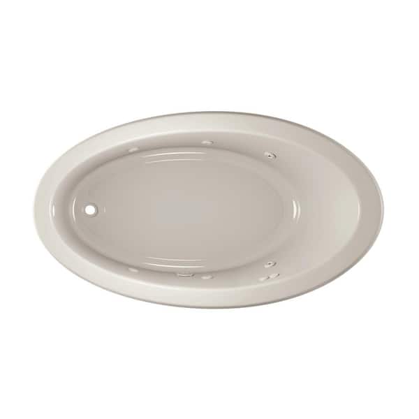 JACUZZI SIGNATURE 66 in. x 38 in. Oval Whirlpool Bathtub with Left Drain in Oyster