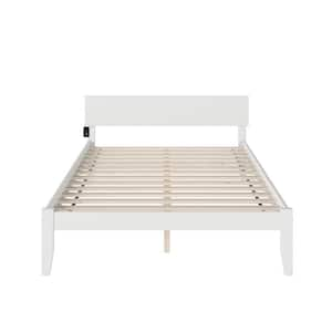 AFI Orlando White Queen Solid Wood Storage Platform Bed with Flat Panel ...