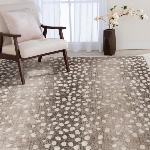 Stratford Iridessa Greige/Whitecap 9 in. x 33 in. Stair Tread Cover