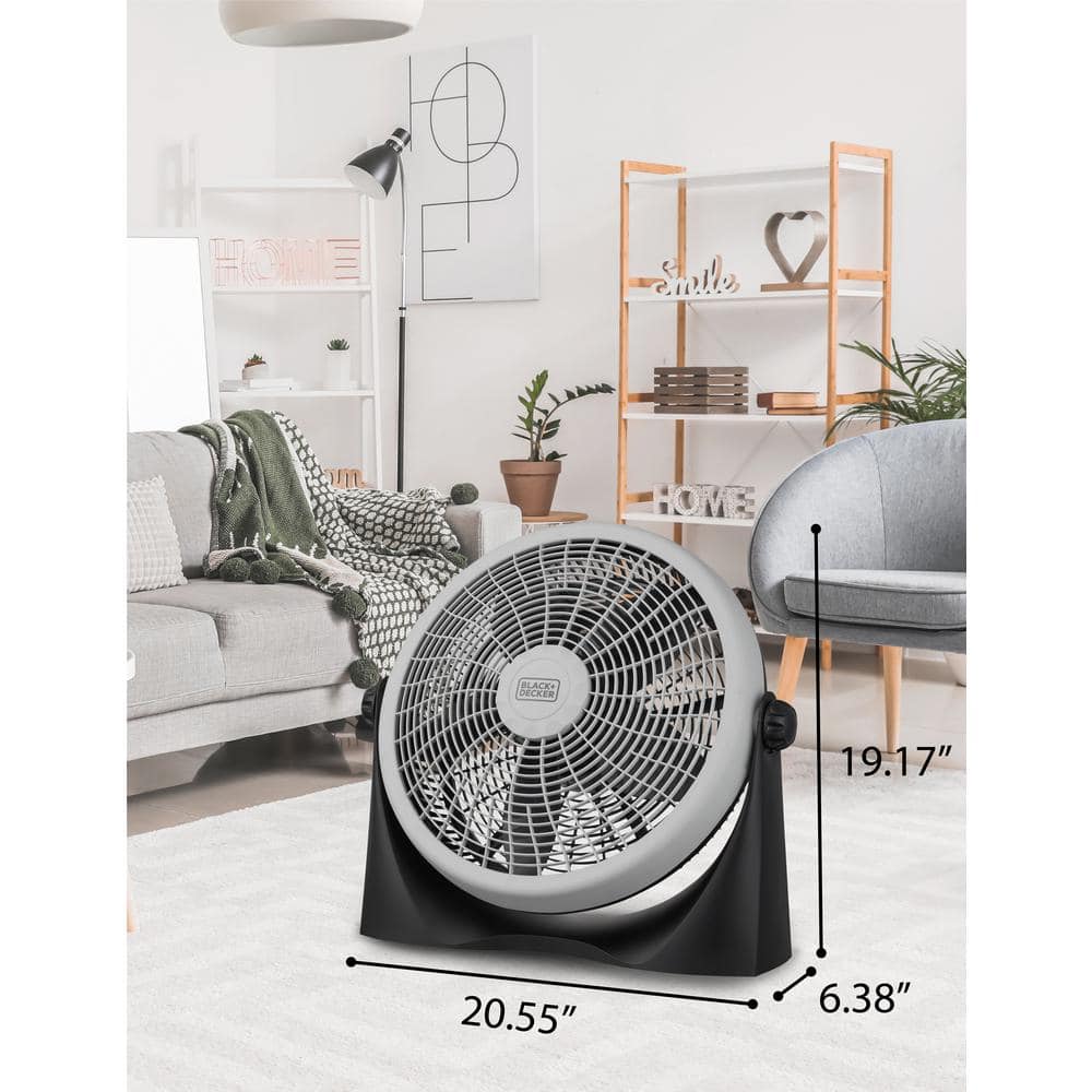 BLACK+DECKER Black+decker 16 Inch High Velocity Floor Fan, Black