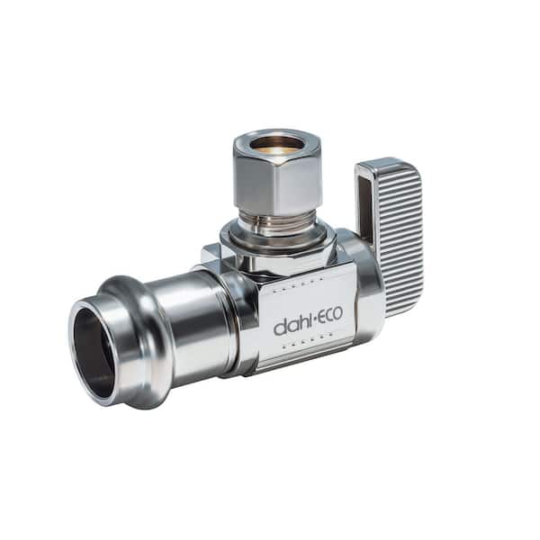 1/2 in. Female Press Inlet x 3/8 in. Compression Outlet 1/4-Turn Angle Stop