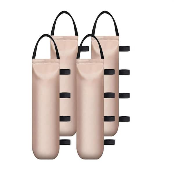 Outdoor 0.37 lb. Polyester, Fabric Patio Umbrella Base in Beige Cylindrical Sandbags, 4 Pack (Sand Not Included)