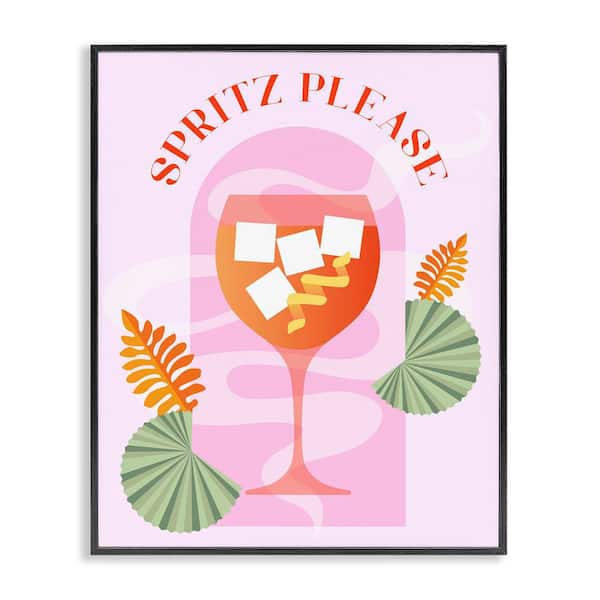 Stupell Industries Spritz Please Cocktail by Daphne Polselli Black Framed Food Giclee Art Print 14 in. x 11 in.