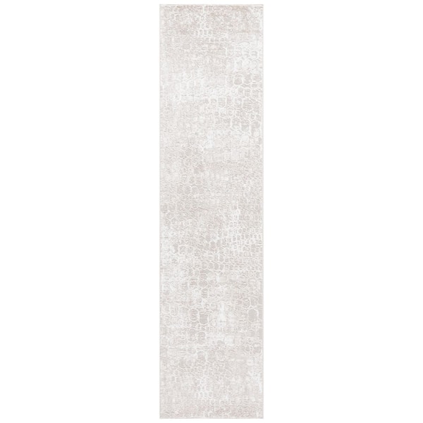 Carter 2 ft. x 6 ft. Ivory/Taupe Abstract Geometric Runner Rug