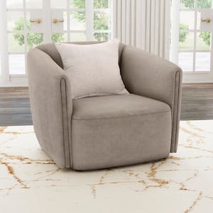 Townsend Latte Chenille Upholstered Sloped Arm Living Room Arm Chair