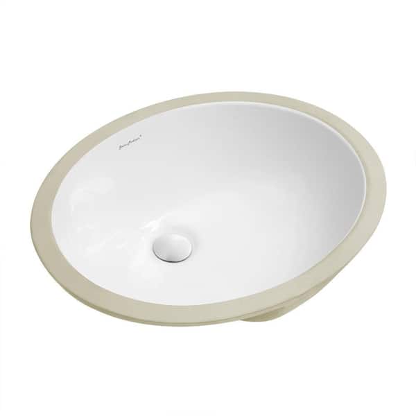 Monaco 18 in. Oval Under-Mount Bathroom Sink in White