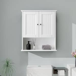 Noah 26 in. W x 8 in. D x 30 in. H Bathroom Storage Wall Cabinet in White Ready to Assemble