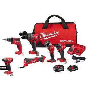 M18 FUEL 18-Volt Lithium-Ion Brushless Cordless Combo Kit (4-Tool) with Surge Impact Driver and Drywall Screw Gun