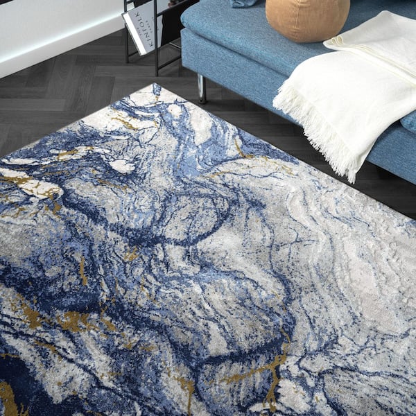 Regal Grey 7 ft. 9 in. x 10 ft. 2 in. Abstract Polypropylene Area Rug