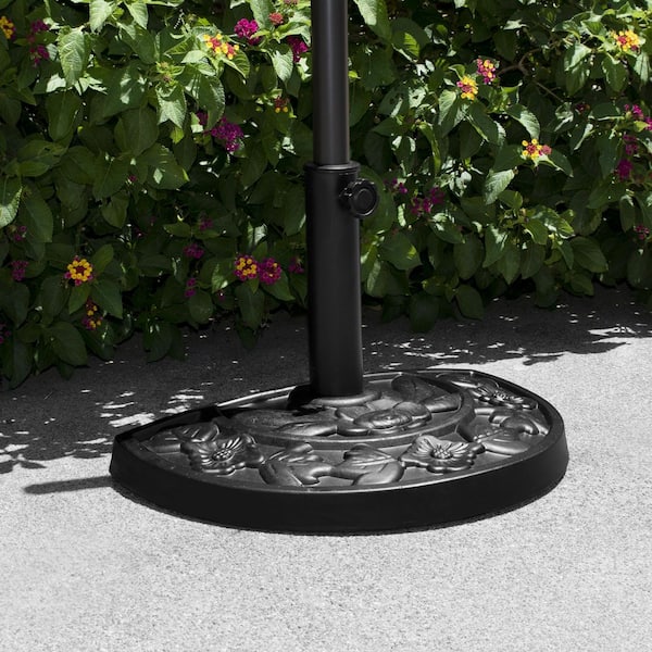Peru 20.8 lbs. Resin Freestanding Half Patio Umbrella Base in Black