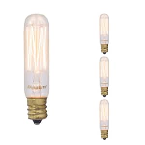 25-Watt T6 Amber Light 2200K Candelabra Base (E12) Dimmable Antique Nostalgic Incandescent Light Bulb(4-pack)
